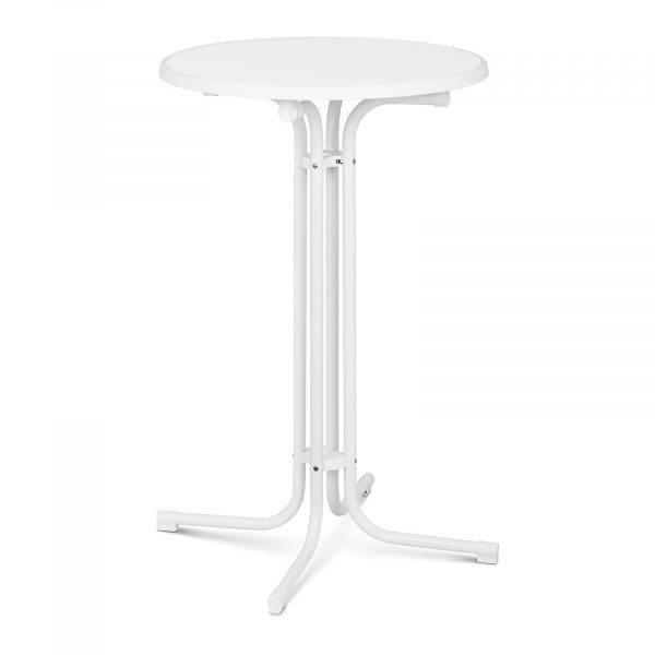 Barový stůl - bílý - skládací - Ø70 cm - 110 cm | RC-BIS70FW 10011470