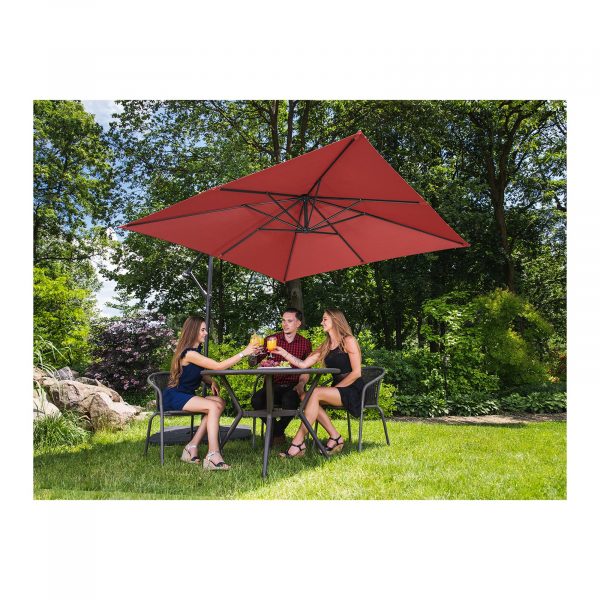 Slunečník na terasu (bordový) - 250 x 250 cm | UNI_UMBRELLA_SQ250BO - Image 3