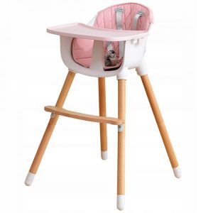 Dětská jídelní židlička 2v1 | světle růžová MUHC-423p