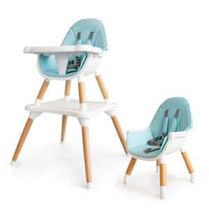 Dětská jídelní židle, stůl - 2v1 | modrá ﻿MUB0017-6b