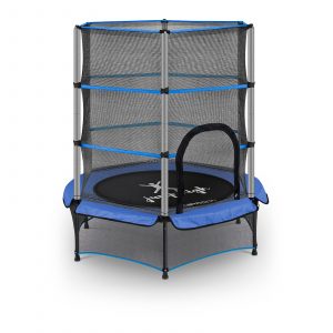 Dětská trampolína s ochrannou síťkou, modrá - 50 kg | UNI_TRAMPOLINE_03 10250374