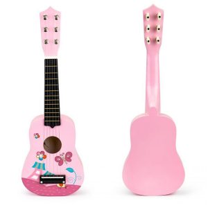 Dřevěná dětská kytara | růžová MUF018 PINK