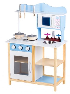 Dřevěná kuchyňka SALI + příslušenství | modrá MUTK040 BLUE