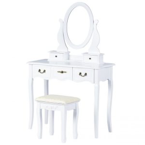 Toaletní stolek se zrcadlem + židle | Claire MUW-HY-100