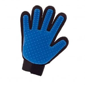 Masážní rukavice pro vyčesávání srsti psů a koček | modrá pro vyčesávání srsti psů a koček, určená k česání zvířat hlazením.