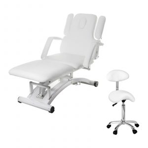 Masážní stůl elektrický + židle - bílá | Divine White Set 18000070