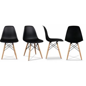 Sada jídelních židlí - černá, 4ks | ITALIANO MUPC-005 BLACK