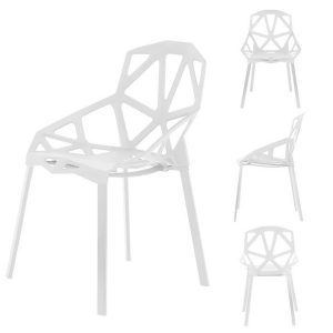 Sada moderních židlí - 4ks | bílá MUPC-015 WHITE