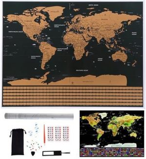 Stírací mapa světa s vlajkami | + doplňky M9410