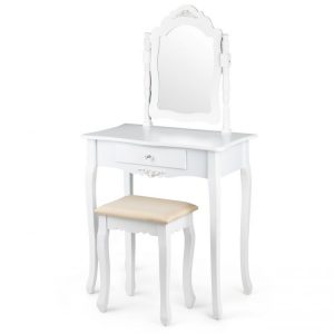 Toaletní stolek s nastavitelným zrcadlem | + židle MUFH-DT0555