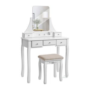 Toaletní stolek s otočným zrcadlem + židle | Madison MUDT190116