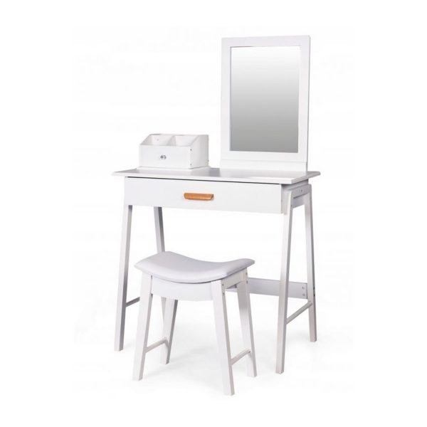 Toaletní stolek se zrcadlem + židle | Ruby BC-DT18003W