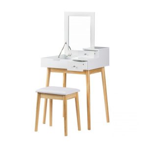 Toaletní stolek se sklopným zrcadlem + židle | Sarah BC-DT1202