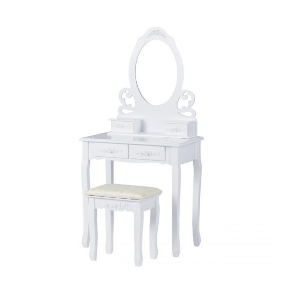 Toaletní stolek se zrcadlem + židle | ella BC-HY007