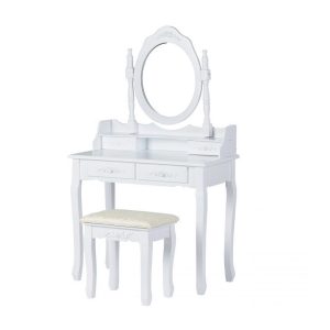 Toaletní stolek se zrcadlem + židle | Grace BC-HY017