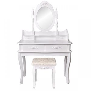 Toaletní stolek se zrcadlem + židle | Penelope BC-HY001