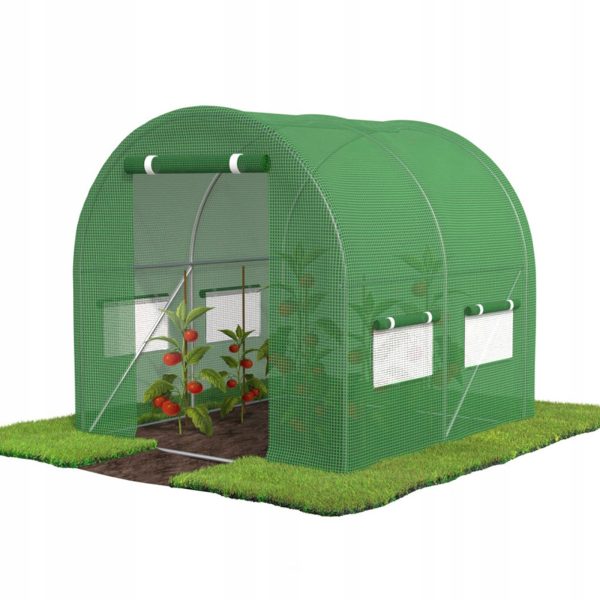 Zahradní fóliovník 2x2m, zelený | 4m2, pro pěstování teplomilné zeleniny jako jsou rajčata, paprika, okurky, zelí.