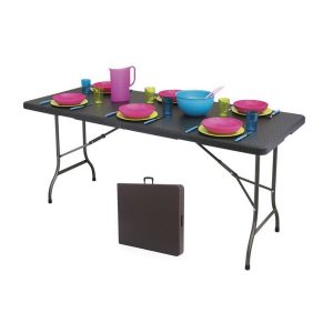Zahradní skládací cateringový, banketový stůl | 180x75 cm hnědý MURZK-180 BROWN