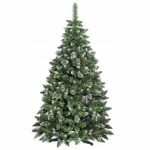 Umělé vánoční stromky, umělý vánoční stromeček borovice stříbrná s krystaly ledu a šiškami se stojánkem nebo na kmenu dokáže vyčarovat kouzlo Vánoc.