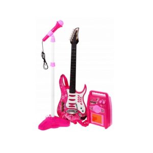 Dětská kytara s mikrofonem a zesilovačem | růžová BCR-HK-8010D.ROZ