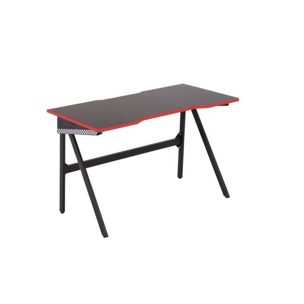 Herní stůl černý - červený lem | 120x80x73 cm MUCN-1920