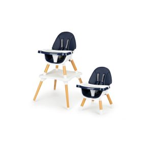 Dětská jídelní židle, stůl - 2v1 | tmavomodrá ﻿MUB0017-6 NAVY BLUE