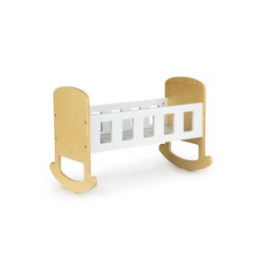 Dřevěná kolébka pro panenky | bílá MUESC-W-0195
