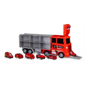 Odtahovka s autíčky-6 hasičských vozů | červená MUHC484969