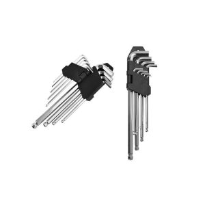 Sada obsahuje šestihranné klíče s velikostmi: 1,5 mm, 2 mm, 2,5 mm, 3 mm, 4 mm, 5 mm, 6 mm, 8 mm, 10 mm. Kvalitní CrV Ocel.