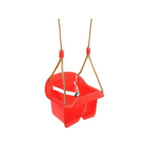 Dětská houpačka plastová s opěradlem | červená zaručuje pohodlí a bezpečnost vašeho dítěte. Mimořádně jednoduchá a rychle se montuje.
