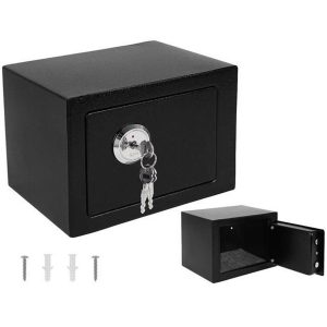 Trezor na klíč 17x23x17cm | černý je dokonalým řešením uložení cenných předmětů doma, v kanceláři nebo na jakémkoli jiném místě.