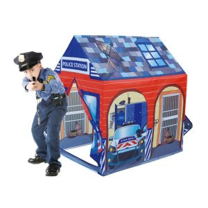Dětský stan | policejní stanice umožní vašemu dítěti hrát se na policistu. Lehká, bezpečná konstrukce. Možnost se hrát v domě i na zahradě.