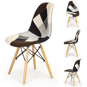 Moderné jedálenské stoličky patchwork 2 ks | farebné sú dokonalým kusom nábytku do obývacej izby alebo jedálne.
