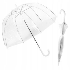 Velký průhledný deštník 93cm | transparentní je lehký, takže ho můžete snadno vzít s sebou kamkoli. Při chůzi můžete pozorovat kapky.
