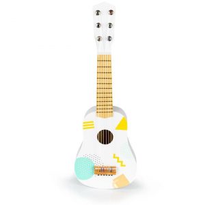Dětská dřevěná kytara - 6 strun | bílá