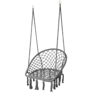 Závěsné křeslo s třásněmi - černé | GoodHome