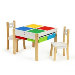 Multifunkční dřevěný stůl pro děti | + 2 židle