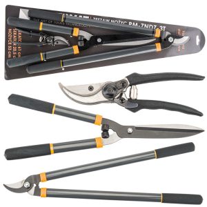 Sada zahradních nůžek 3ks | PM-ZNDZ-3T obsahuje lehké, praktické, odolné a snadno použitelné nůžky. Jsou vyrobeny z oceli.