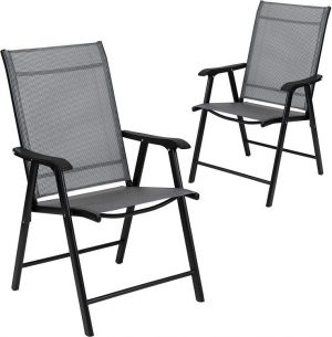Sada zahradních židlí - černé | 2 ks