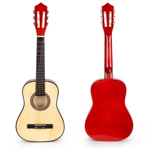 Velká dřevěná dětská kytara - 6 strun | červená