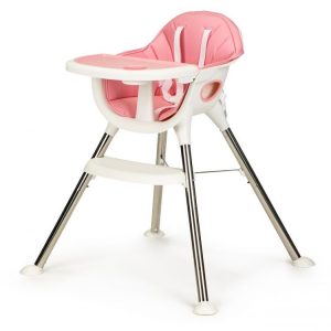 Jednoduchá dětská jídelní židle | růžová