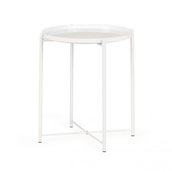 Jednoduchý kulatý konferenční stolek | bílý