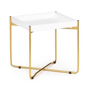 Konferenční stolek Loft | bílo-zlatý