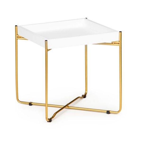 Konferenční stolek Loft | bílo-zlatý