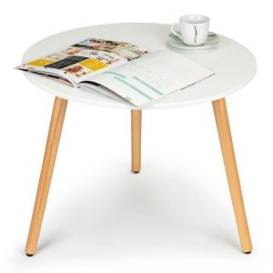 Kulatý skandinávský konferenční stolek - bílý | 60 cm