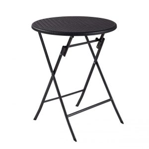 Ratanový zahradní stolek - černý | 60cm