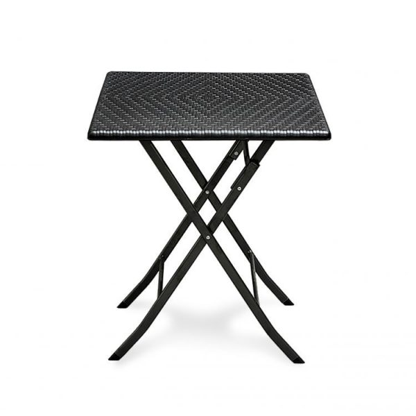 Ratanový zahradní stolek - černý | 62cm