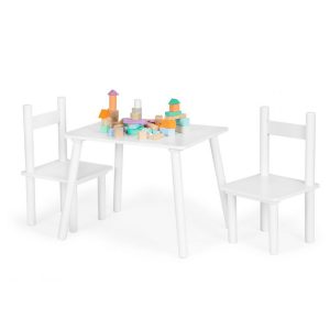 Sada dětského stolku se židlemi | bílá