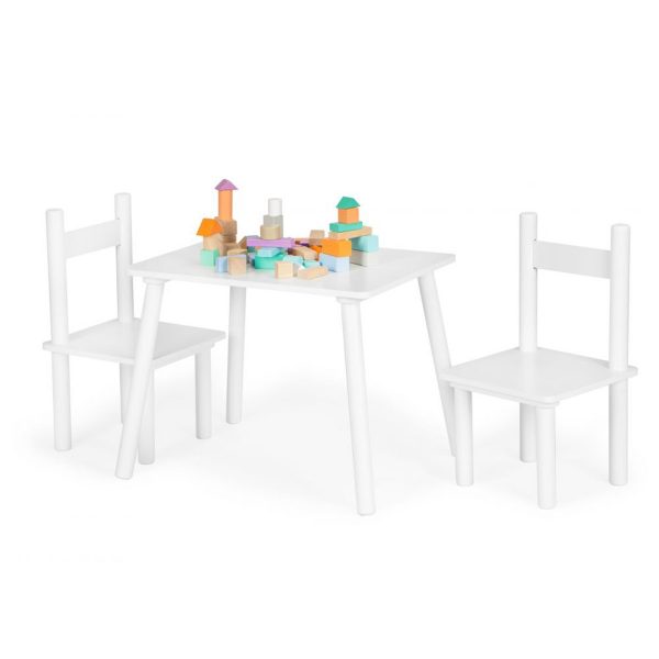 Sada dětského stolku se židlemi | bílá