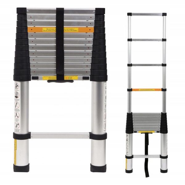 Teleskopický hliníkový žebřík 3.8m 13 schodů 150kg | Vorel je užitečný při práci ve výškách doma, na zahradě, ve skladu, dílně a na stavbě.